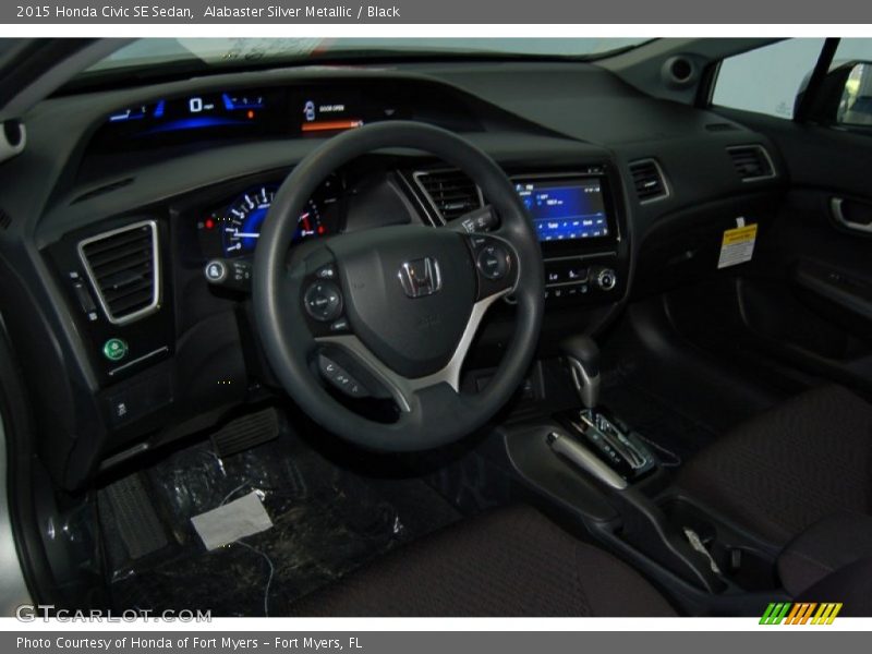 Alabaster Silver Metallic / Black 2015 Honda Civic SE Sedan