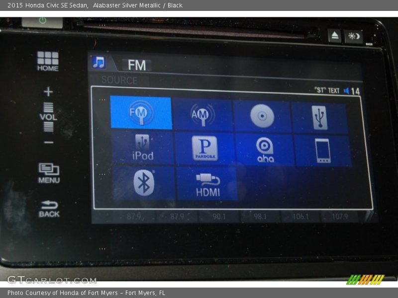 Alabaster Silver Metallic / Black 2015 Honda Civic SE Sedan