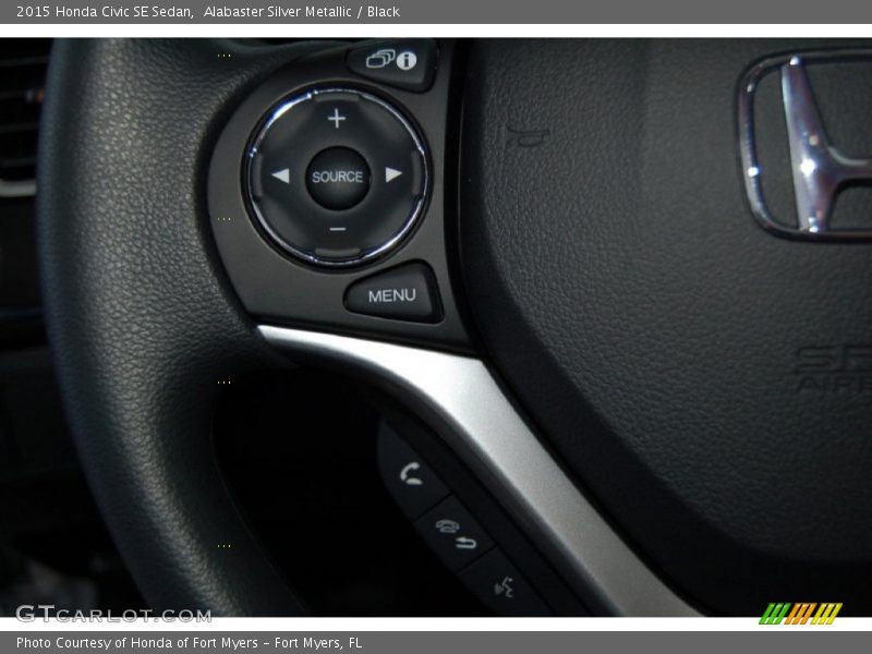 Alabaster Silver Metallic / Black 2015 Honda Civic SE Sedan