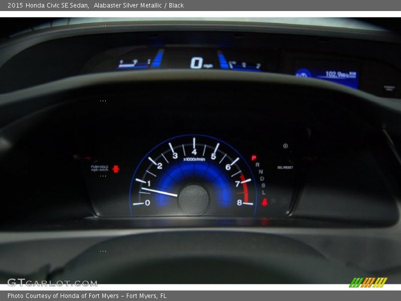 Alabaster Silver Metallic / Black 2015 Honda Civic SE Sedan