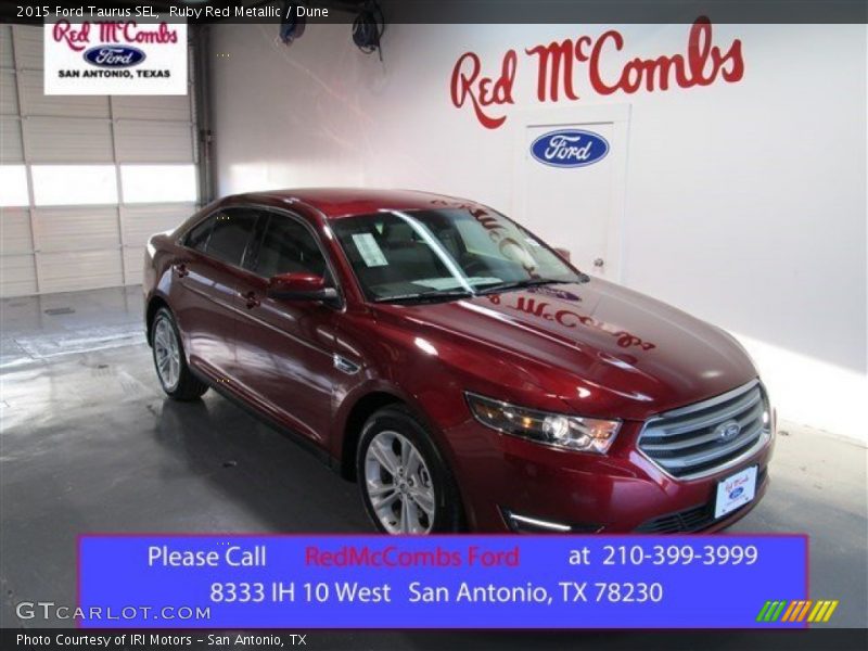 Ruby Red Metallic / Dune 2015 Ford Taurus SEL