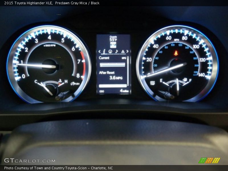 Predawn Gray Mica / Black 2015 Toyota Highlander XLE