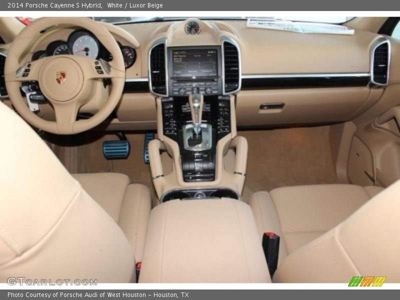 White / Luxor Beige 2014 Porsche Cayenne S Hybrid