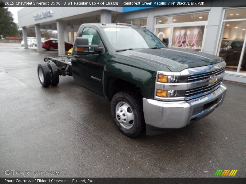 Rainforest Green Metallic / Jet Black/Dark Ash 2015 Chevrolet Silverado 3500HD WT Regular Cab 4x4 Chassis