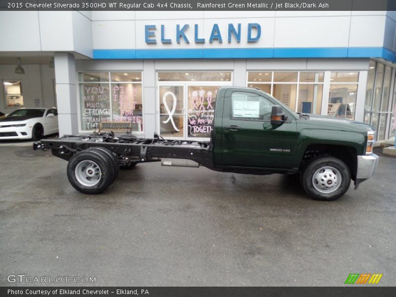 Rainforest Green Metallic / Jet Black/Dark Ash 2015 Chevrolet Silverado 3500HD WT Regular Cab 4x4 Chassis