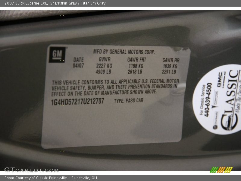 Sharkskin Gray / Titanium Gray 2007 Buick Lucerne CXL