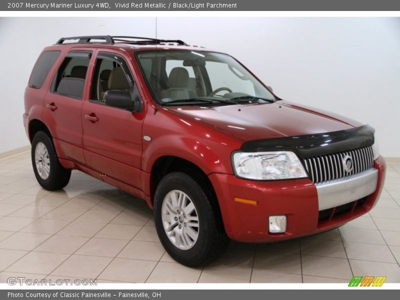 Vivid Red Metallic / Black/Light Parchment 2007 Mercury Mariner Luxury 4WD