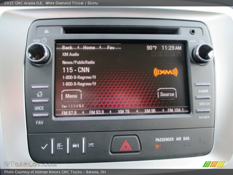 White Diamond Tricoat / Ebony 2015 GMC Acadia SLE