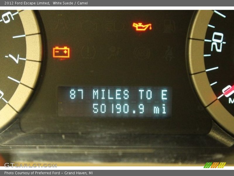 White Suede / Camel 2012 Ford Escape Limited