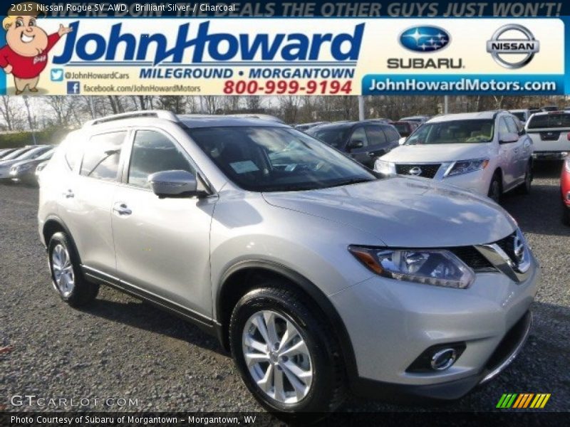 Brilliant Silver / Charcoal 2015 Nissan Rogue SV AWD