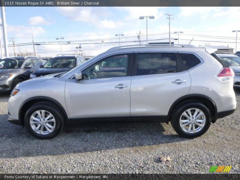 Brilliant Silver / Charcoal 2015 Nissan Rogue SV AWD