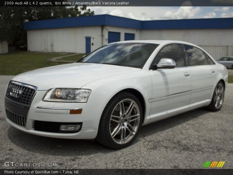 Ibis White / Amaretto/Black Valcona Leather 2009 Audi A8 L 4.2 quattro