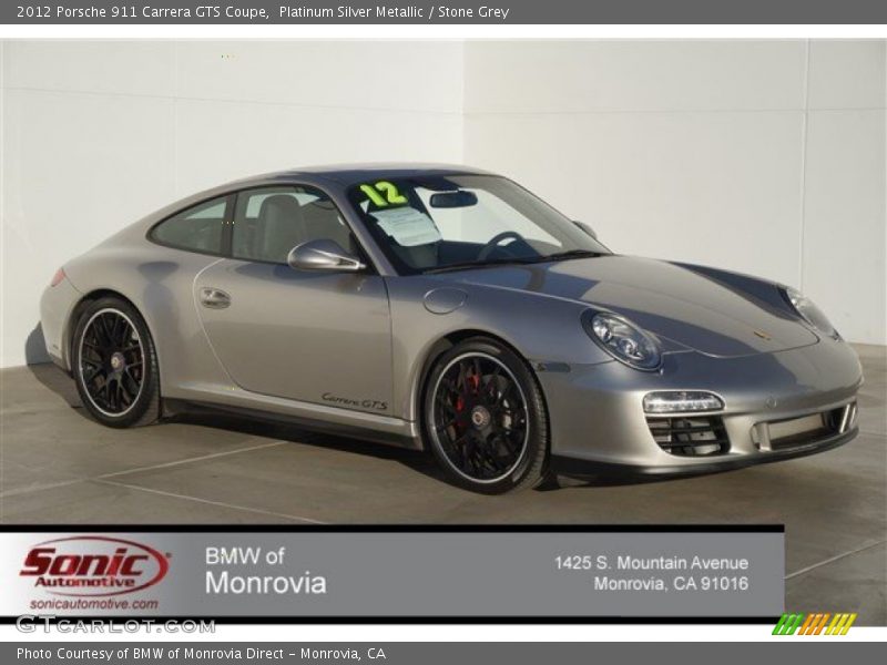 Platinum Silver Metallic / Stone Grey 2012 Porsche 911 Carrera GTS Coupe