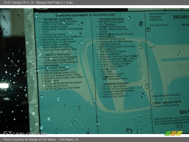 Basque Red Pearl II / Gray 2015 Honda CR-V LX