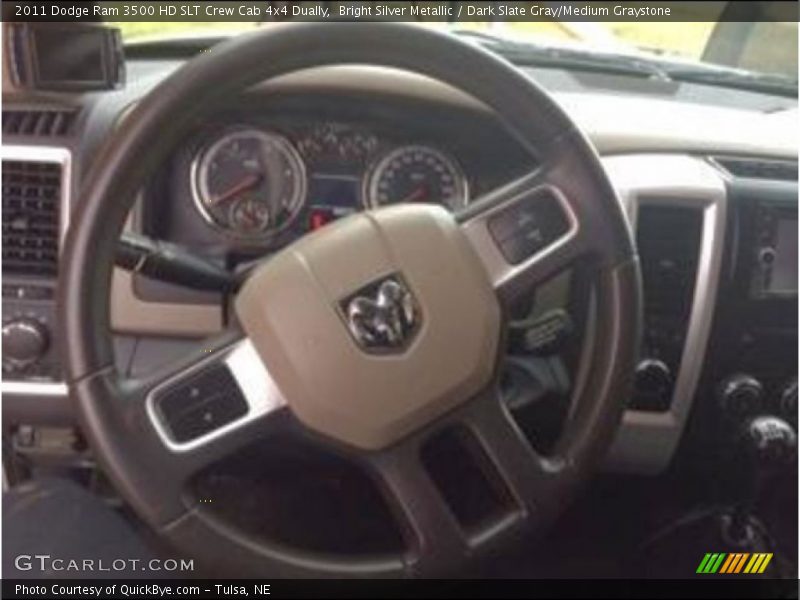 Bright Silver Metallic / Dark Slate Gray/Medium Graystone 2011 Dodge Ram 3500 HD SLT Crew Cab 4x4 Dually