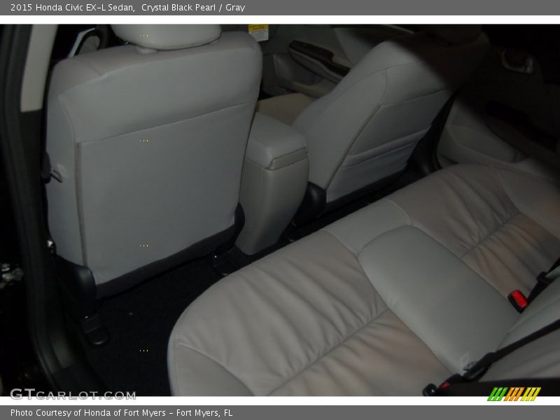 Crystal Black Pearl / Gray 2015 Honda Civic EX-L Sedan