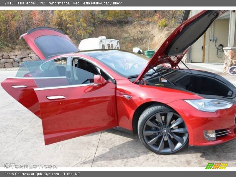 Red Tesla Multi-Coat / Black 2013 Tesla Model S P85 Performance