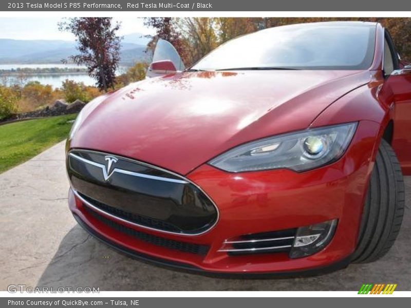 Red Tesla Multi-Coat / Black 2013 Tesla Model S P85 Performance