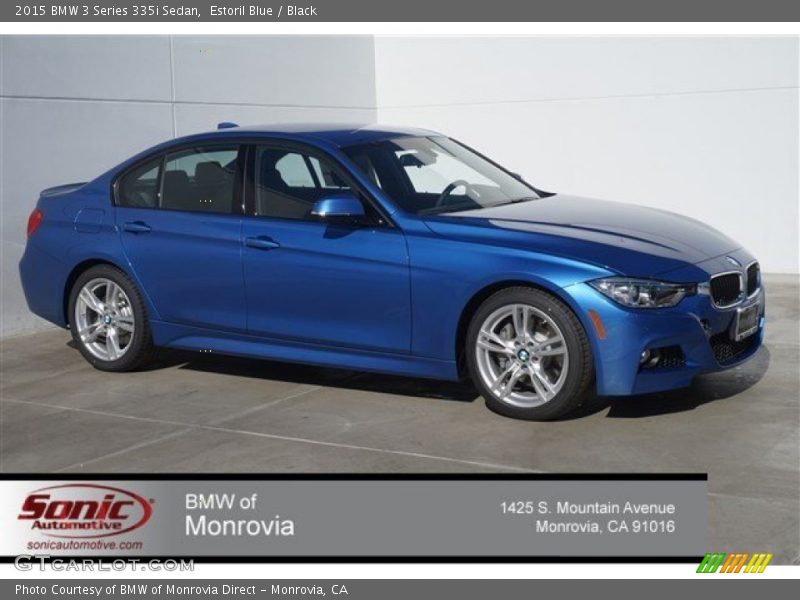 Estoril Blue / Black 2015 BMW 3 Series 335i Sedan