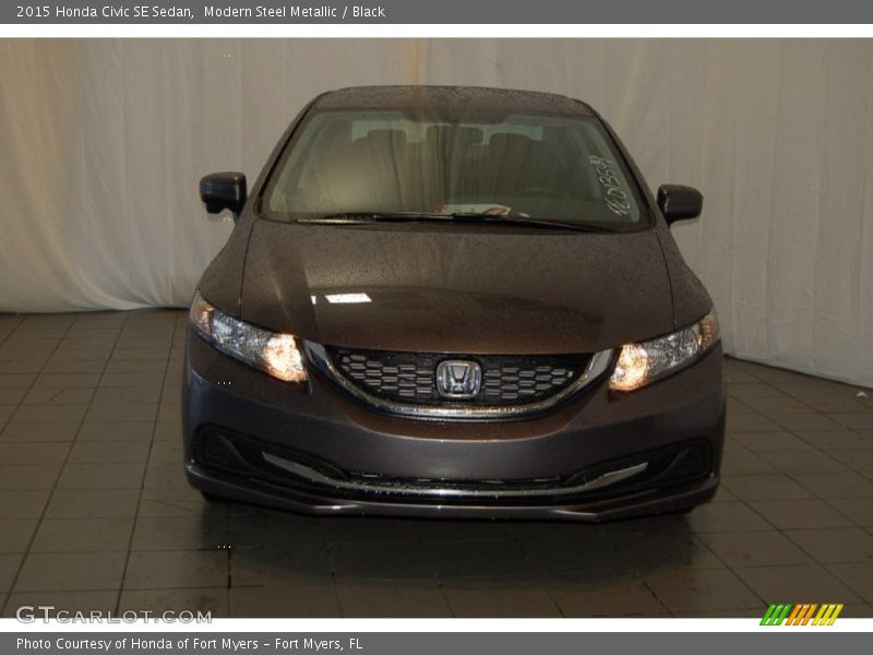 Modern Steel Metallic / Black 2015 Honda Civic SE Sedan