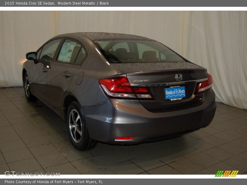 Modern Steel Metallic / Black 2015 Honda Civic SE Sedan