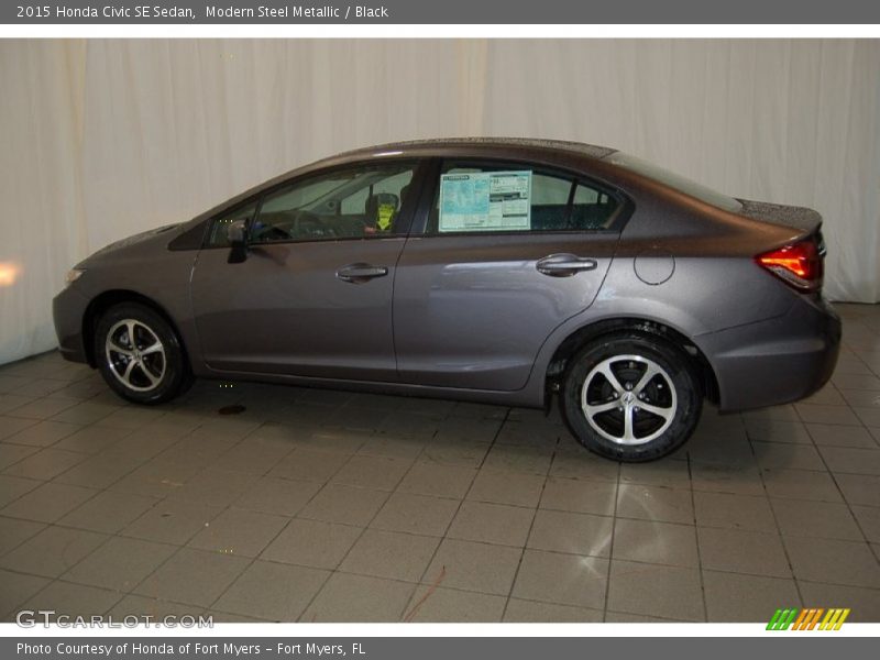 Modern Steel Metallic / Black 2015 Honda Civic SE Sedan