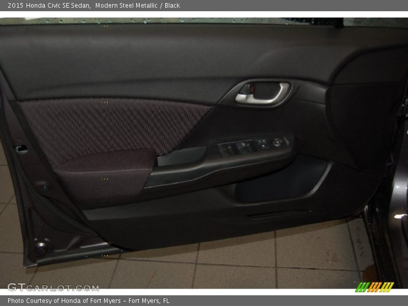 Modern Steel Metallic / Black 2015 Honda Civic SE Sedan