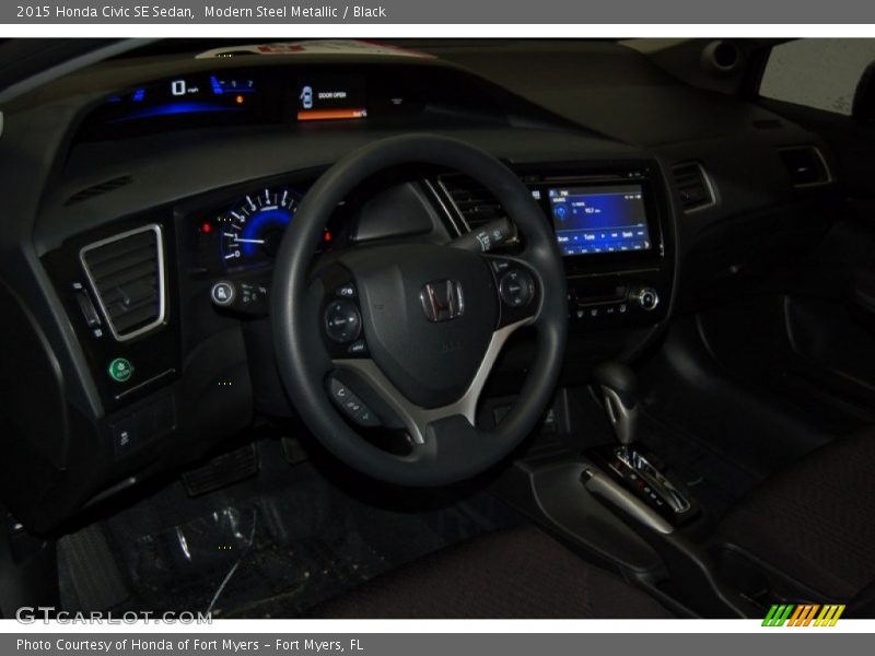 Modern Steel Metallic / Black 2015 Honda Civic SE Sedan