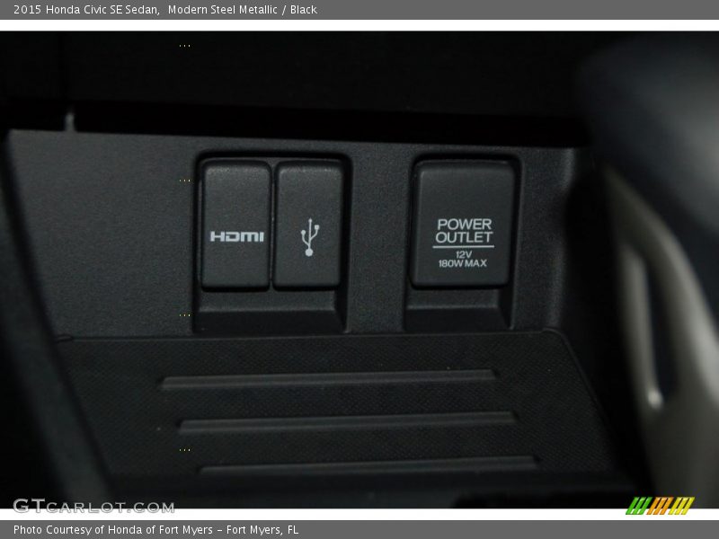 Modern Steel Metallic / Black 2015 Honda Civic SE Sedan