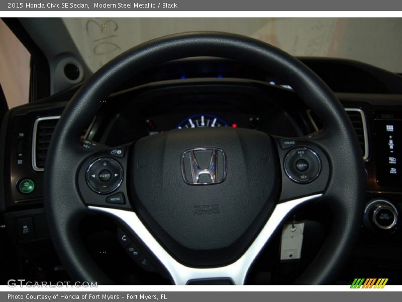 Modern Steel Metallic / Black 2015 Honda Civic SE Sedan