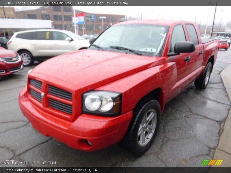 Flame Red / Medium Slate Gray 2007 Dodge Dakota SLT Quad Cab 4x4