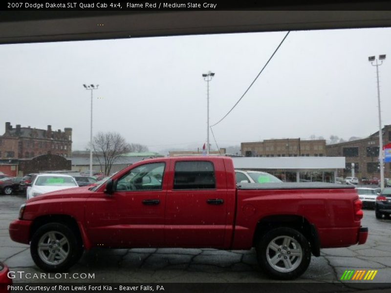 Flame Red / Medium Slate Gray 2007 Dodge Dakota SLT Quad Cab 4x4