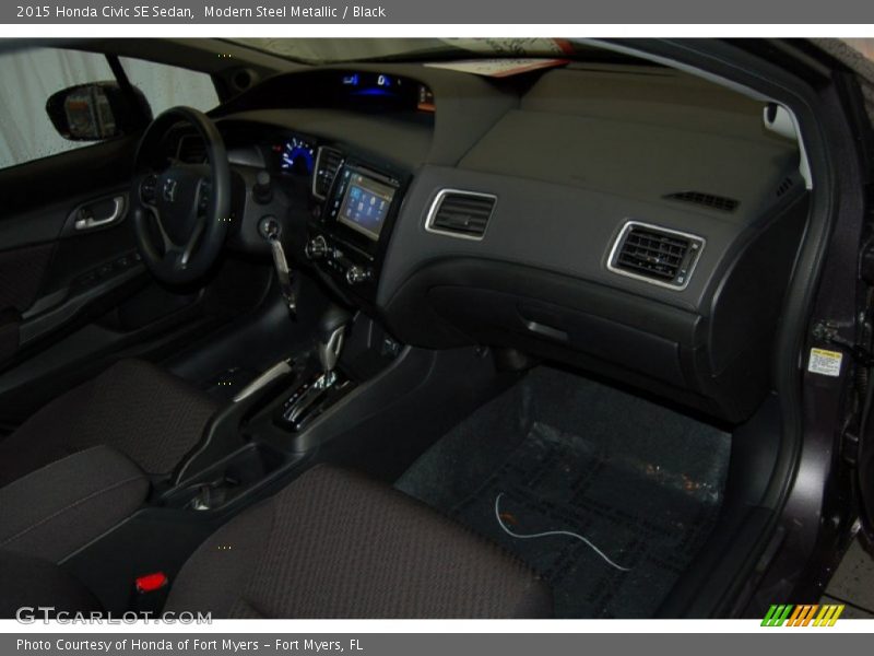 Modern Steel Metallic / Black 2015 Honda Civic SE Sedan