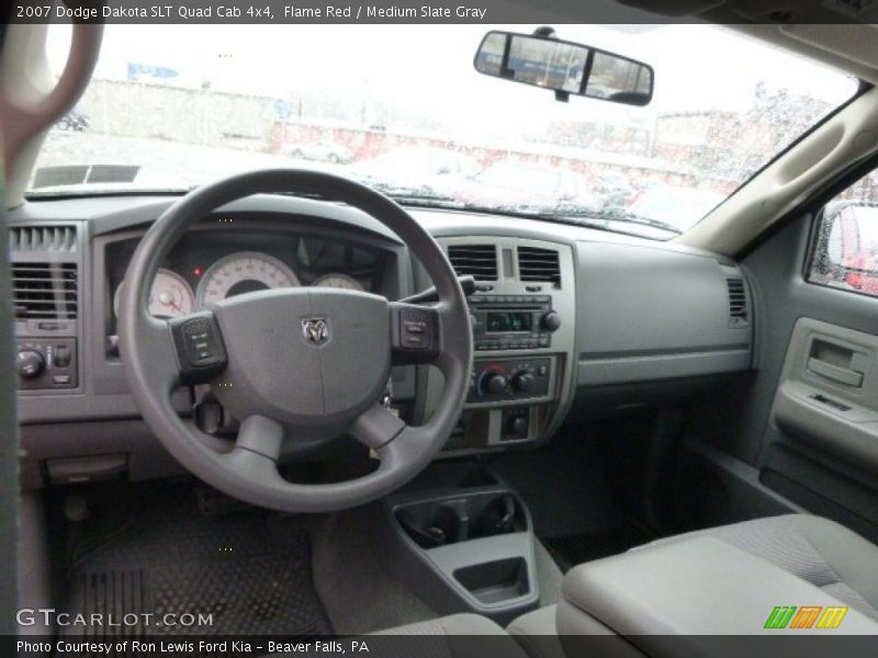 Flame Red / Medium Slate Gray 2007 Dodge Dakota SLT Quad Cab 4x4