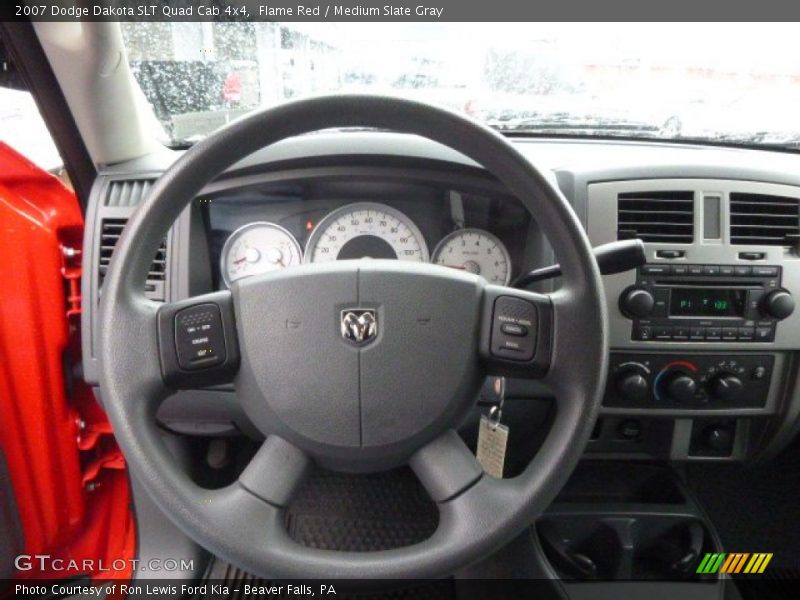 Flame Red / Medium Slate Gray 2007 Dodge Dakota SLT Quad Cab 4x4