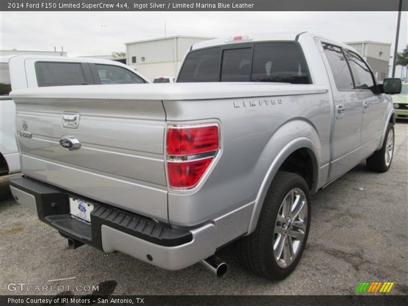 Ingot Silver / Limited Marina Blue Leather 2014 Ford F150 Limited SuperCrew 4x4