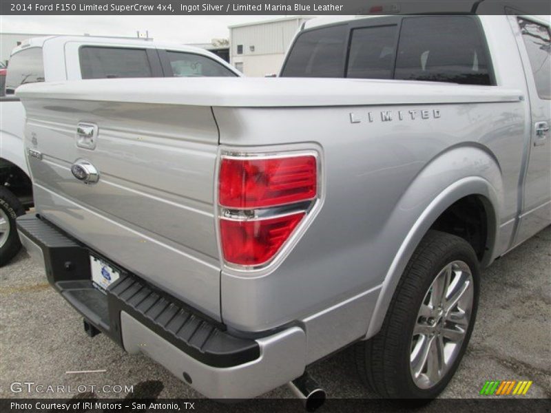 Ingot Silver / Limited Marina Blue Leather 2014 Ford F150 Limited SuperCrew 4x4