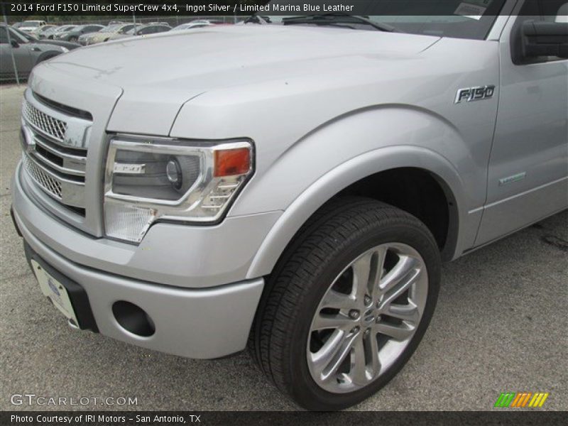 Ingot Silver / Limited Marina Blue Leather 2014 Ford F150 Limited SuperCrew 4x4