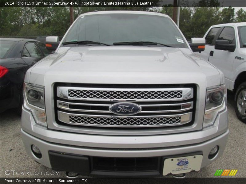 Ingot Silver / Limited Marina Blue Leather 2014 Ford F150 Limited SuperCrew 4x4