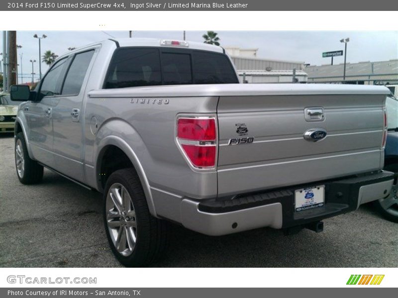 Ingot Silver / Limited Marina Blue Leather 2014 Ford F150 Limited SuperCrew 4x4