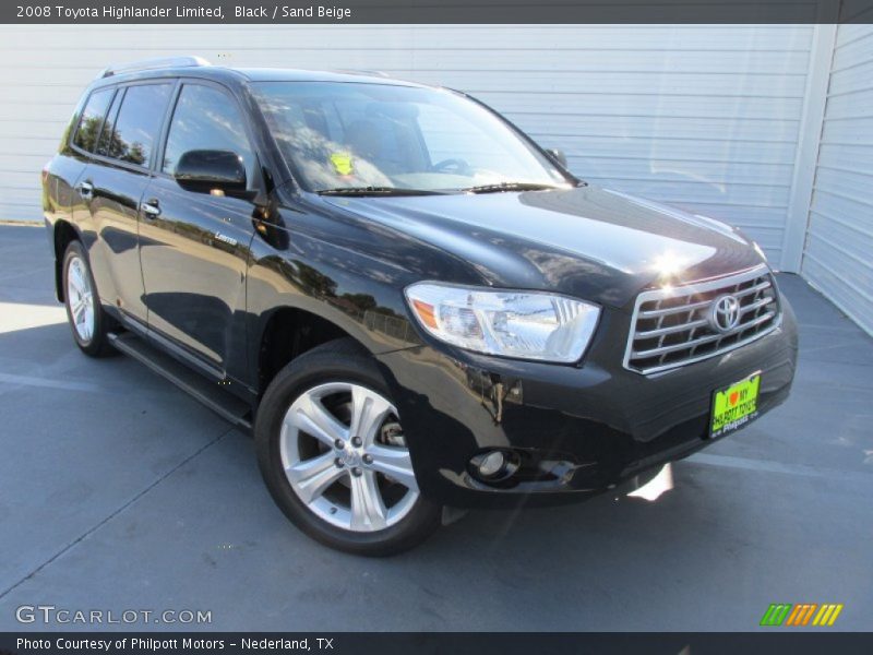 Black / Sand Beige 2008 Toyota Highlander Limited