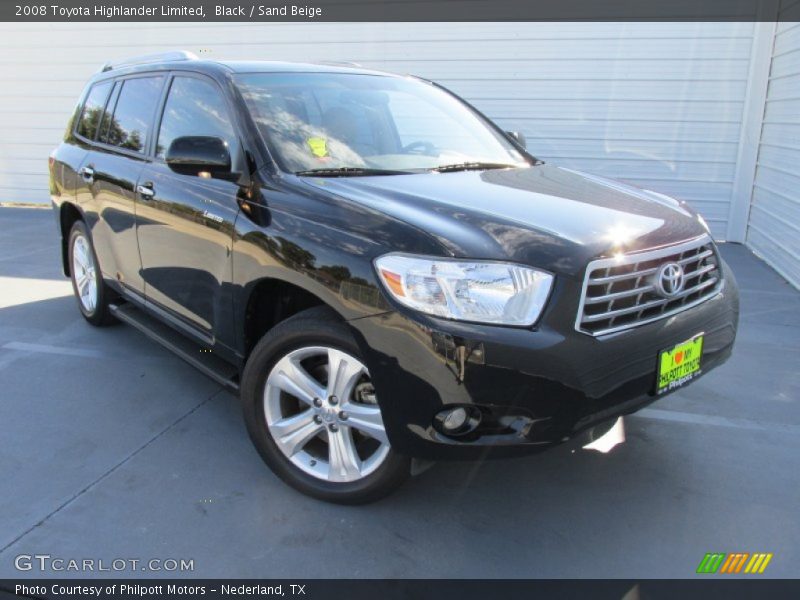 Black / Sand Beige 2008 Toyota Highlander Limited