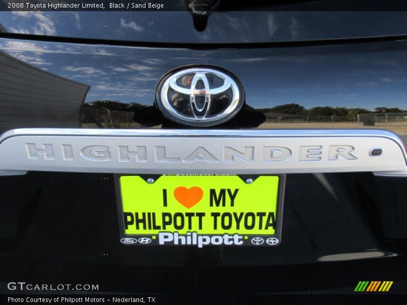 Black / Sand Beige 2008 Toyota Highlander Limited