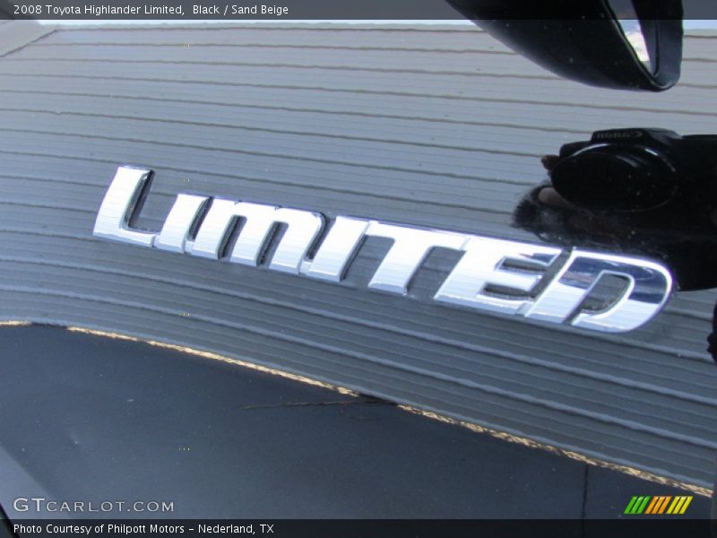 Black / Sand Beige 2008 Toyota Highlander Limited