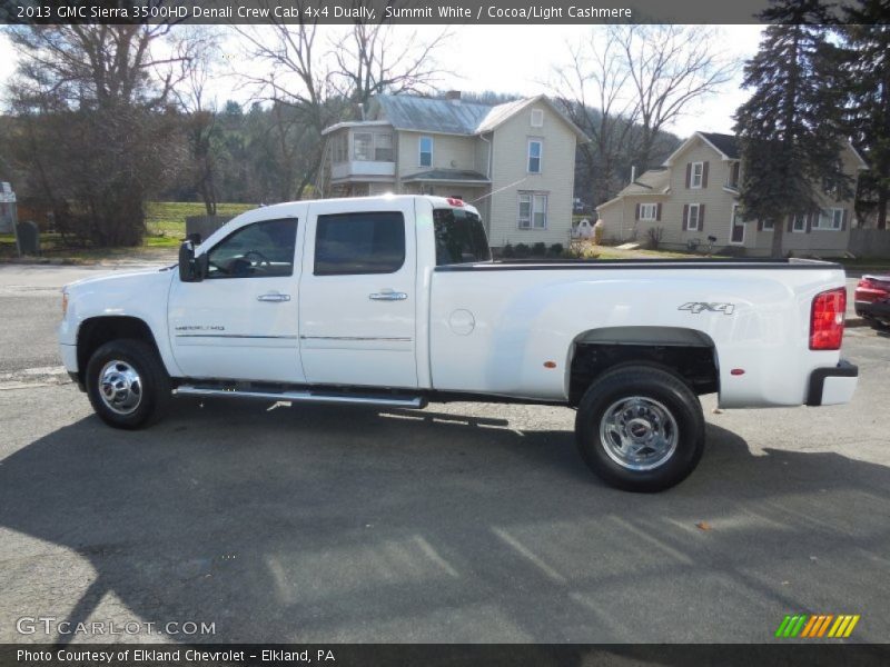 Summit White / Cocoa/Light Cashmere 2013 GMC Sierra 3500HD Denali Crew Cab 4x4 Dually