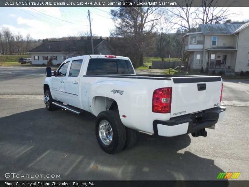 Summit White / Cocoa/Light Cashmere 2013 GMC Sierra 3500HD Denali Crew Cab 4x4 Dually