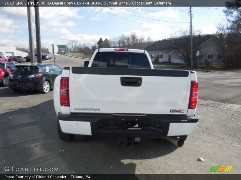 Summit White / Cocoa/Light Cashmere 2013 GMC Sierra 3500HD Denali Crew Cab 4x4 Dually