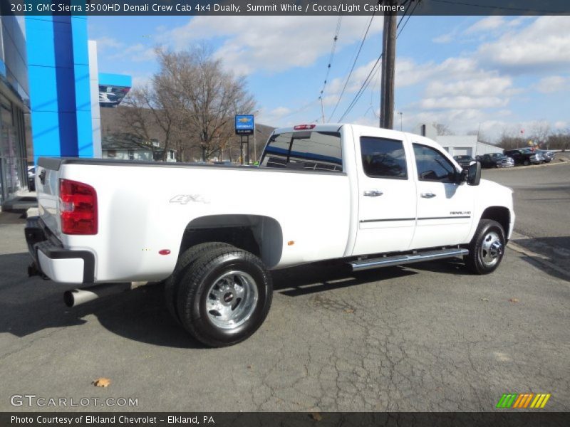 Summit White / Cocoa/Light Cashmere 2013 GMC Sierra 3500HD Denali Crew Cab 4x4 Dually