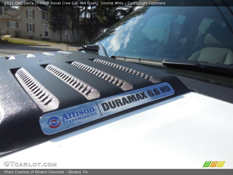 Summit White / Cocoa/Light Cashmere 2013 GMC Sierra 3500HD Denali Crew Cab 4x4 Dually