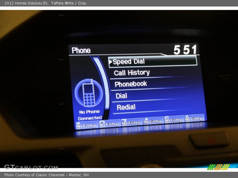 Taffeta White / Gray 2012 Honda Odyssey EX